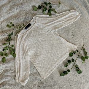 White Sweater with Arm Cut-Outs